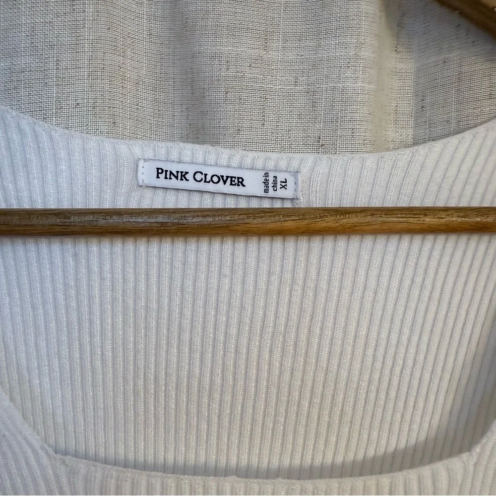 White Ribbed  Top - Picture 2 of 4